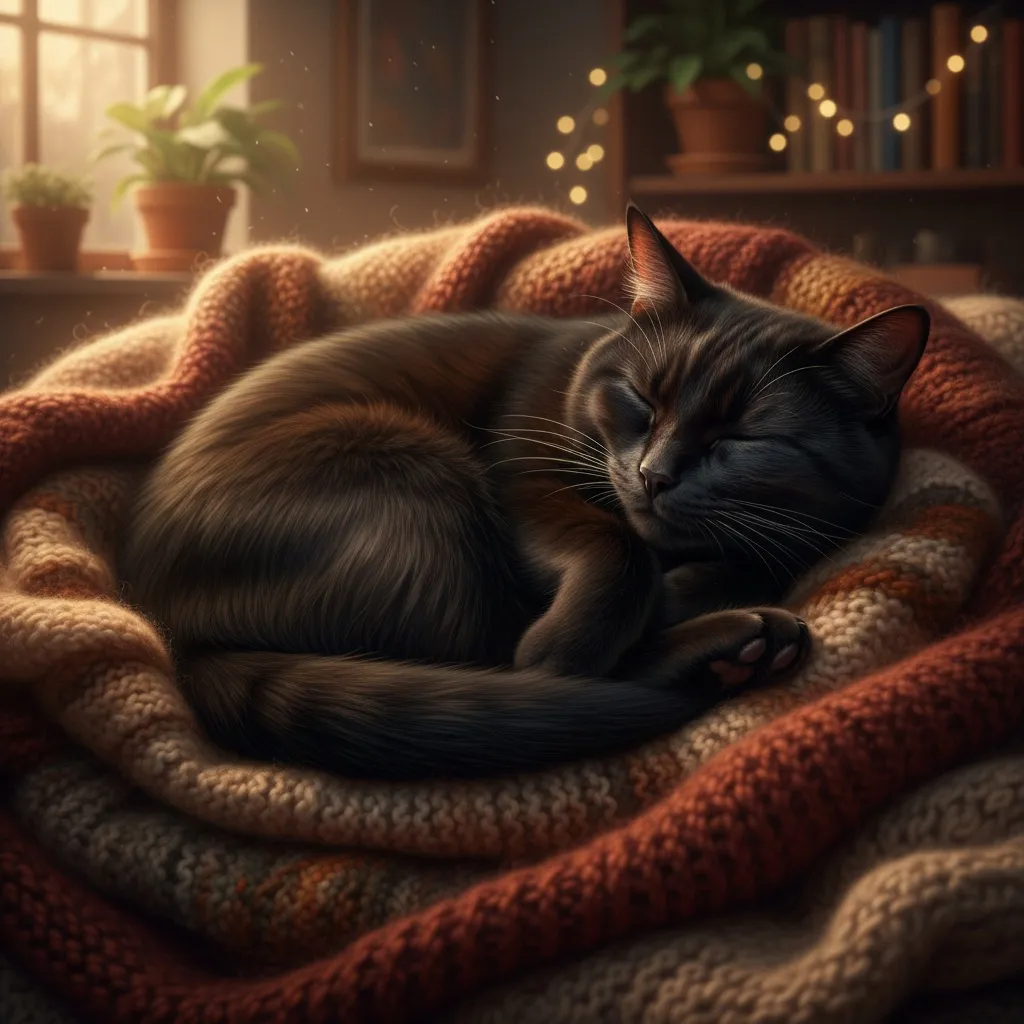 A content cat curled up in a hidden, secure spot that no one else knows about