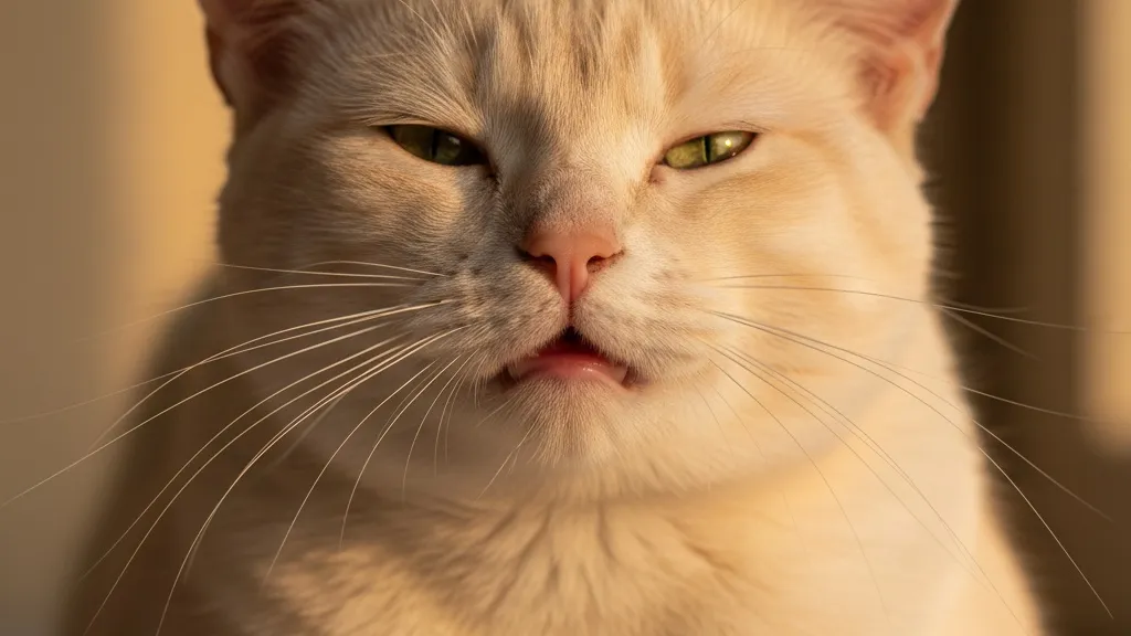 Close-up of a cat's larynx area showing the vocal cord structure