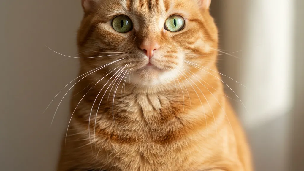 A happy healthy cat with a content expression