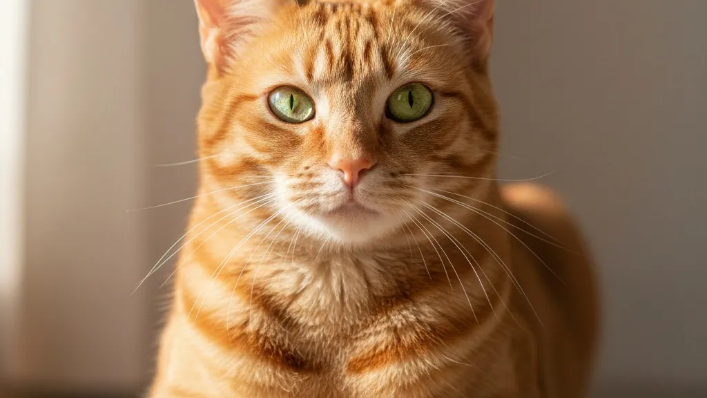 A healthy cat with a shiny coat looking content