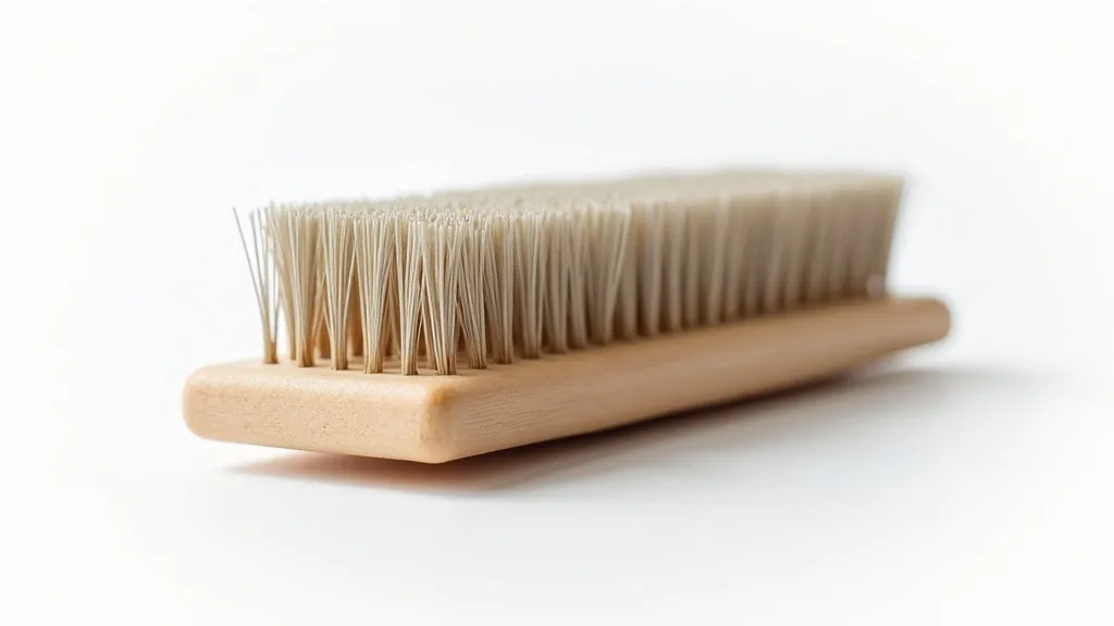 A close-up of a slicker brush with fine wire bristles on a flat base, ideal for detangling long cat fur