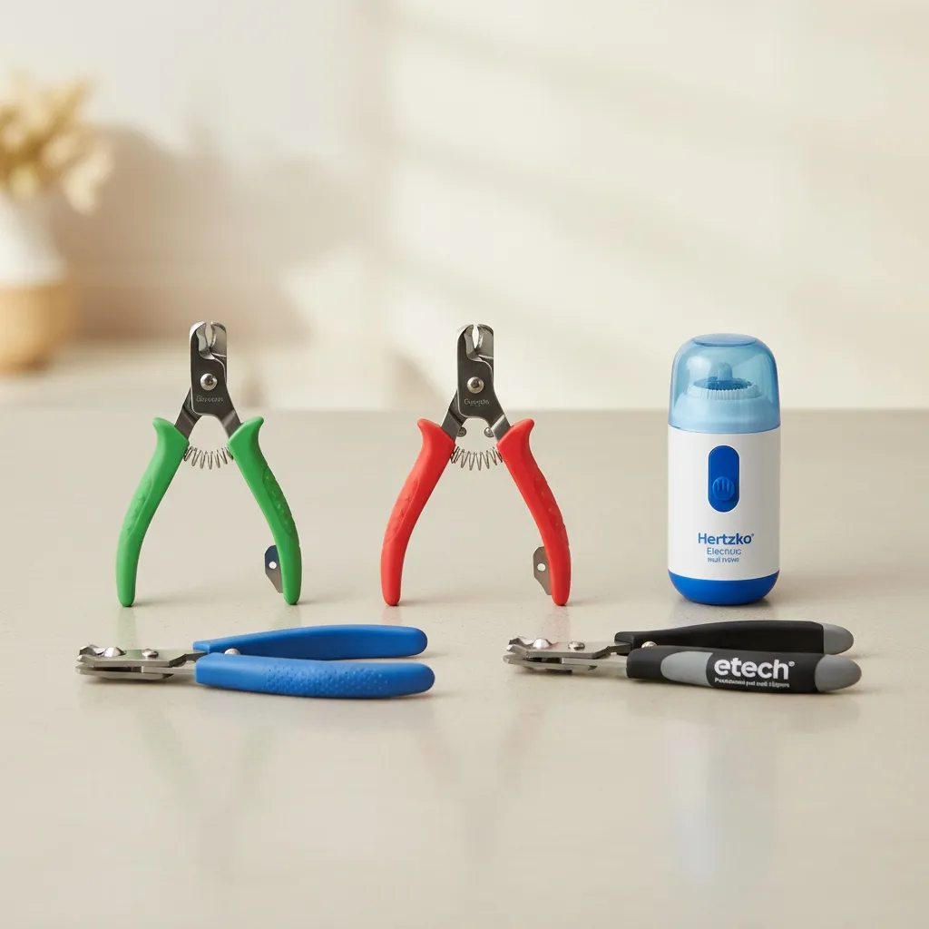 Top cat nail clippers including Safari, CatClaws, Hertzko grinder, Millers Forge, and etech professional clippers