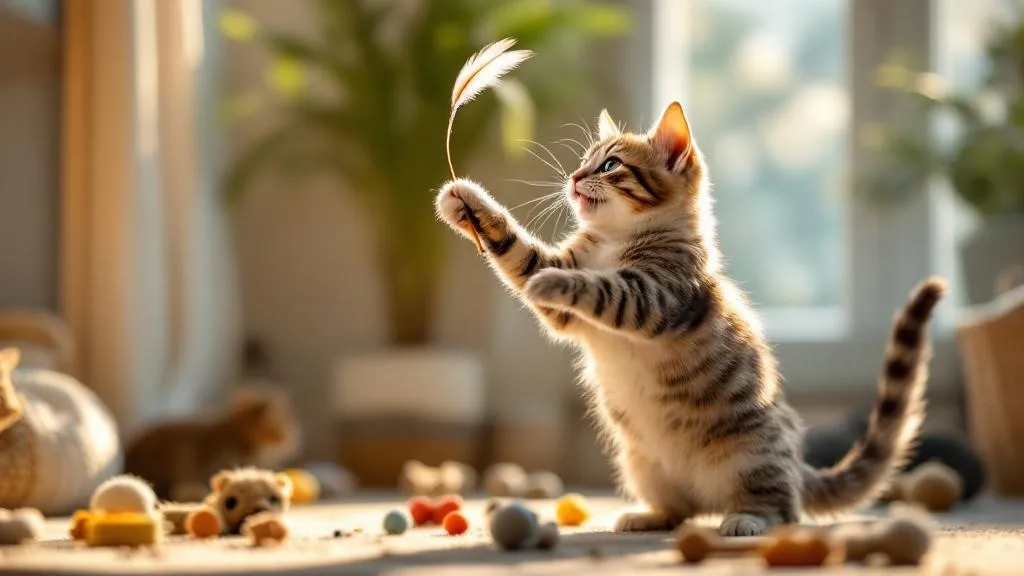 Engaging interactive cat toys including Cat Amazing puzzle feeder, Da Bird wand toy, Pet Links Moderno, and Yeowww catnip toys